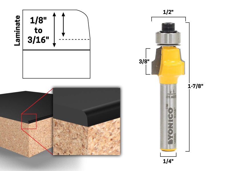 YONICO Router Bits No File Radius Trim No File 1/4-Inch Shank 14933q - Image 2